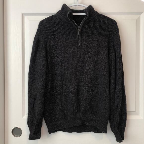 Coleman Men’s Black Sweater Quarter Zip Large 100% Cotton - Picture 1 of 6